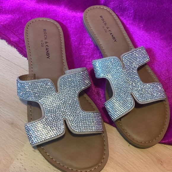 Rock & Candy | Shoes | Rock Candy By Ziggy Rhinestone Sandals Size 8 2 ...